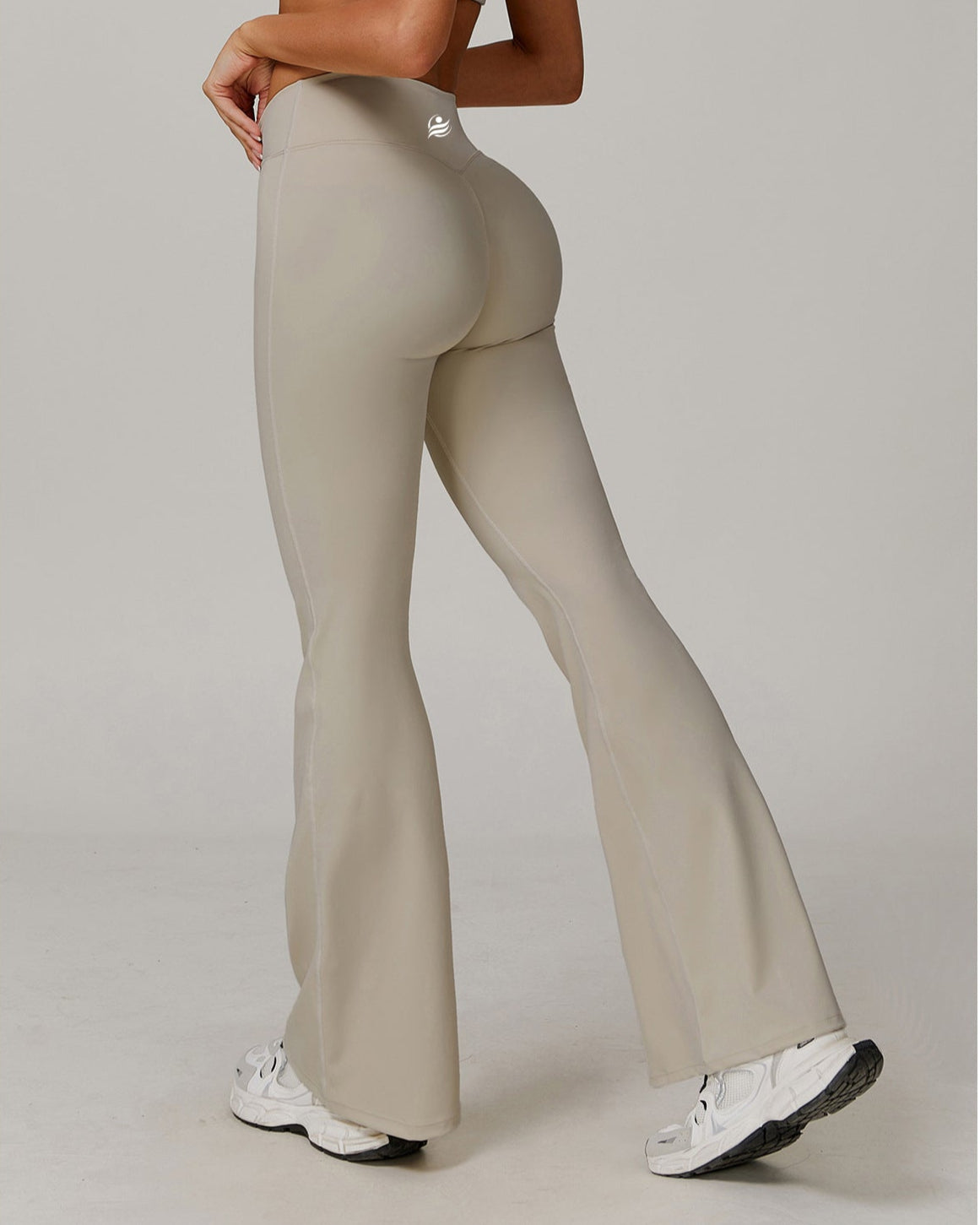 Scrunchy Flare Yoga Pants - Khaki
