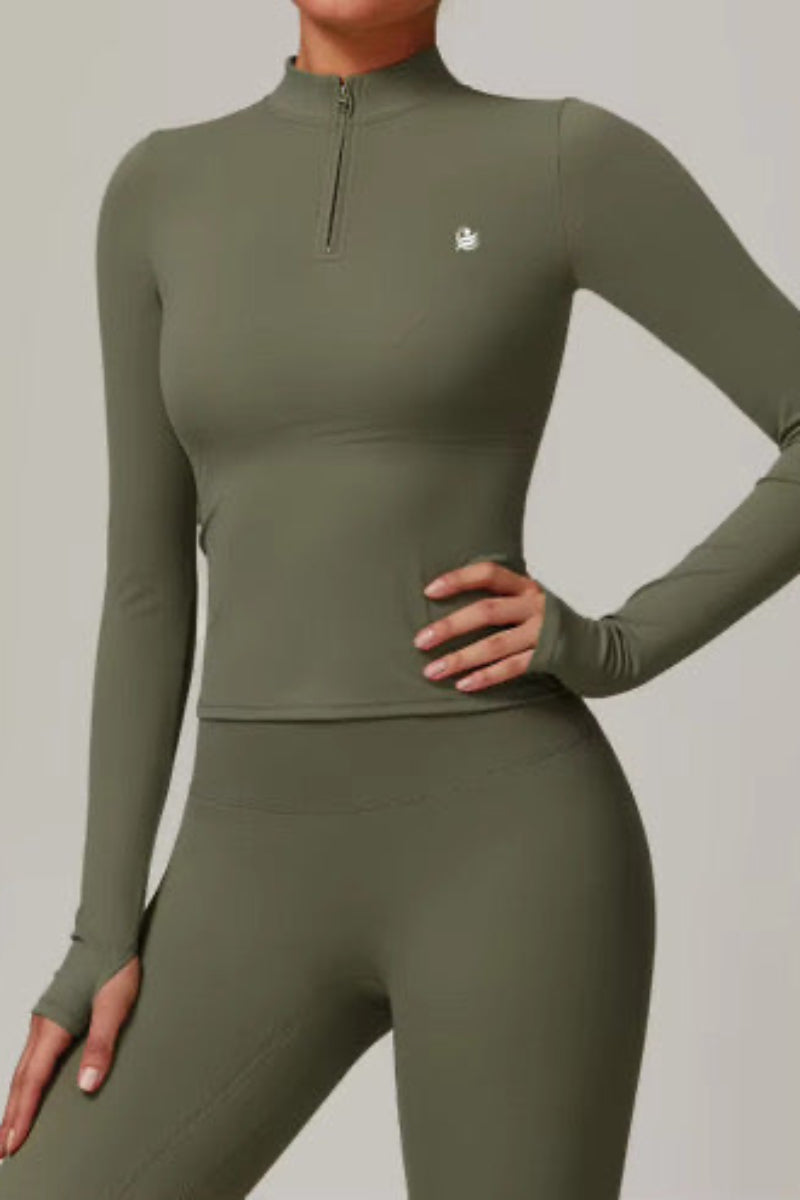 FTL Long Sleeve Yoga Set - Olive Green