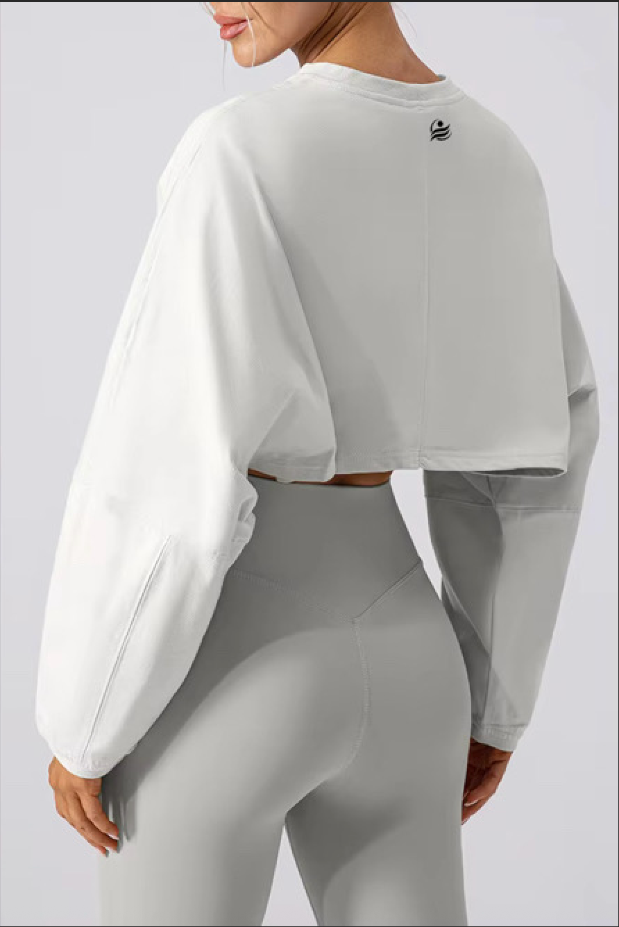 FTL Women's Cropped Long Sleeve - White