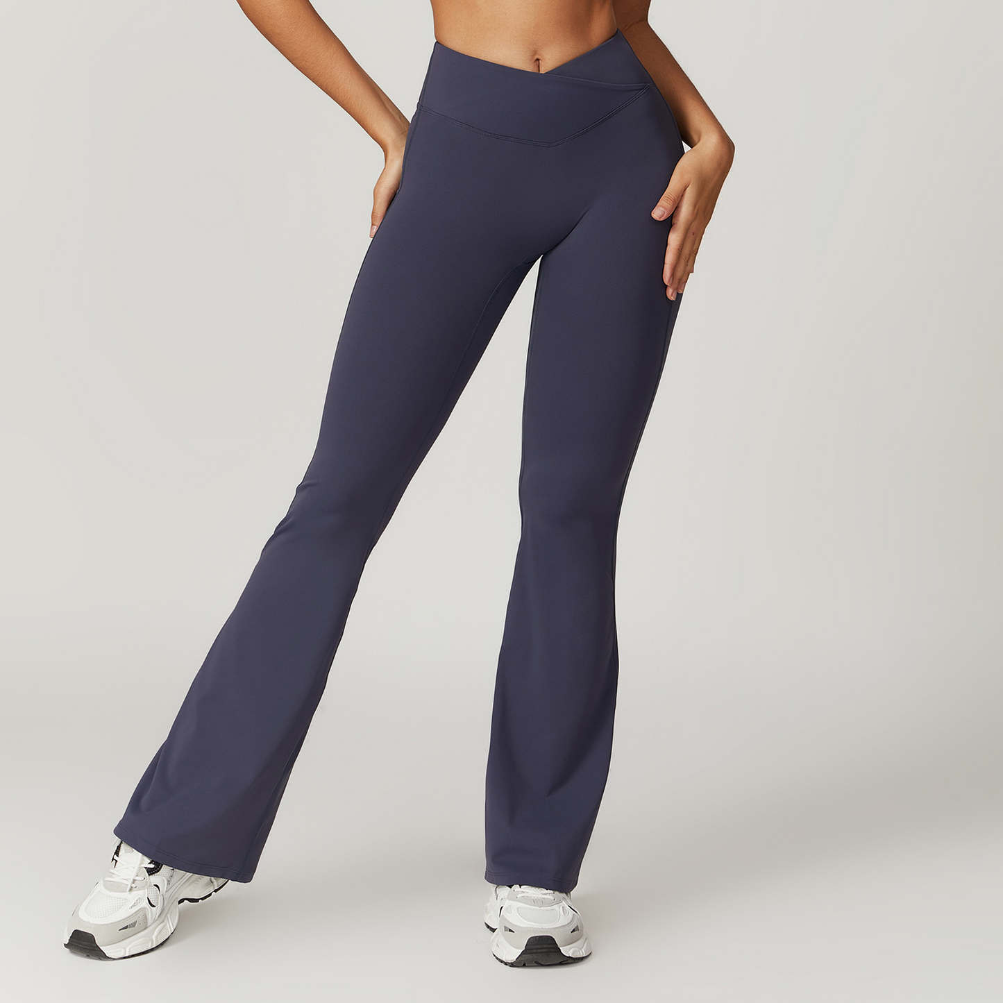 Scrunchy Flare Yoga Pants - Navy