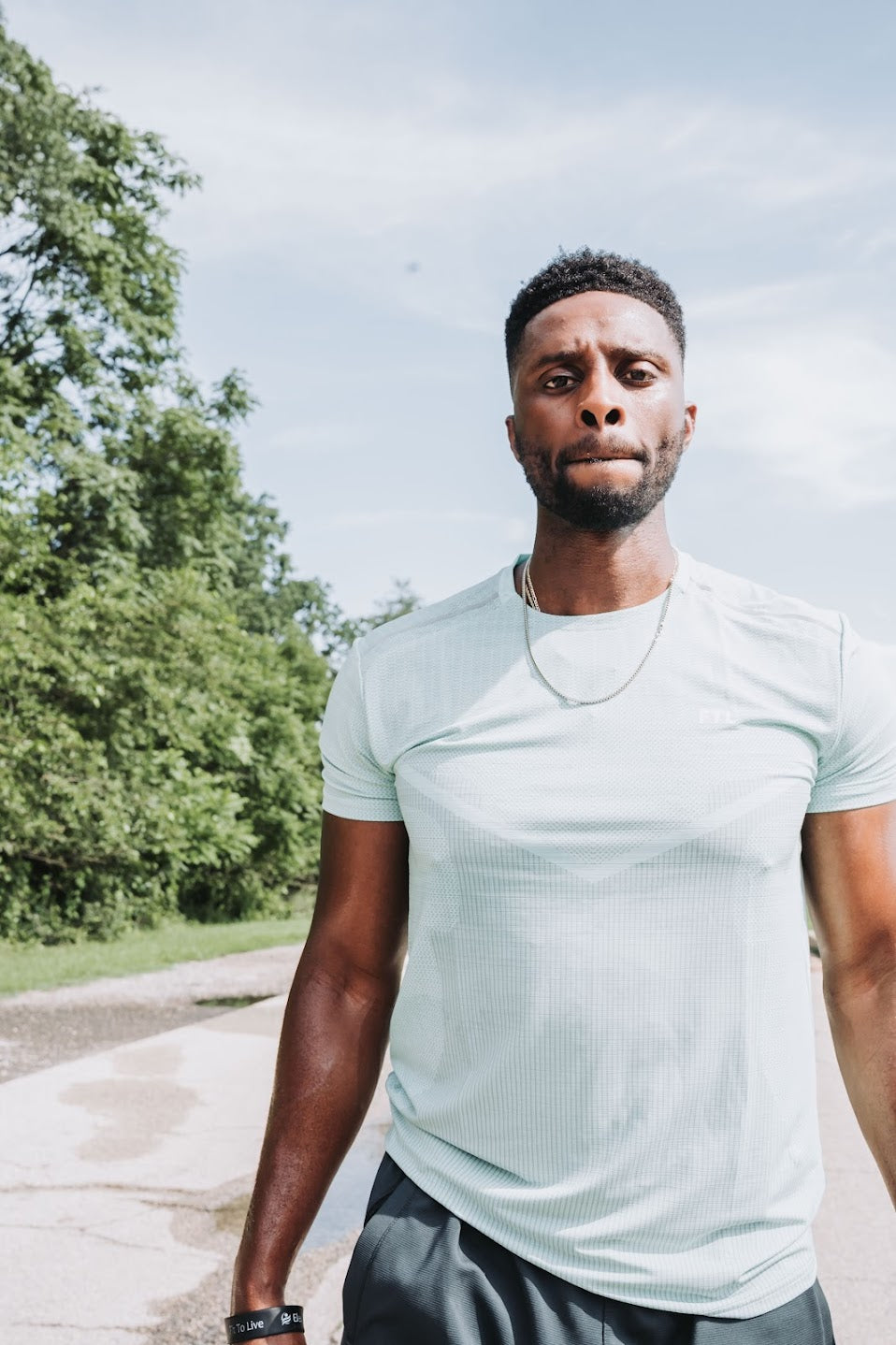 Men’s everyday compression fit t-shirt - Turquoise Blue