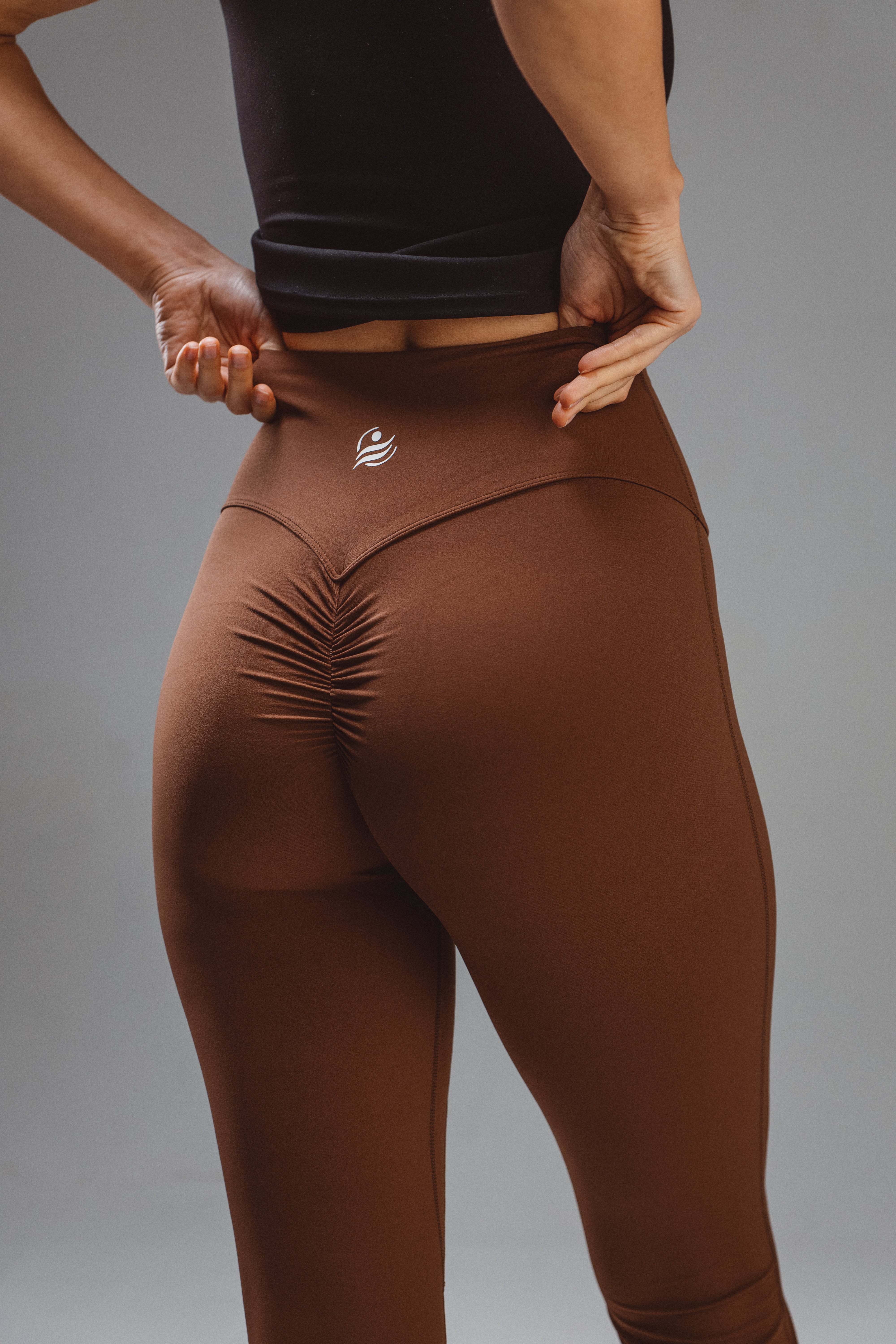 Scrunchy Flare Yoga Pants On the Go - Brown