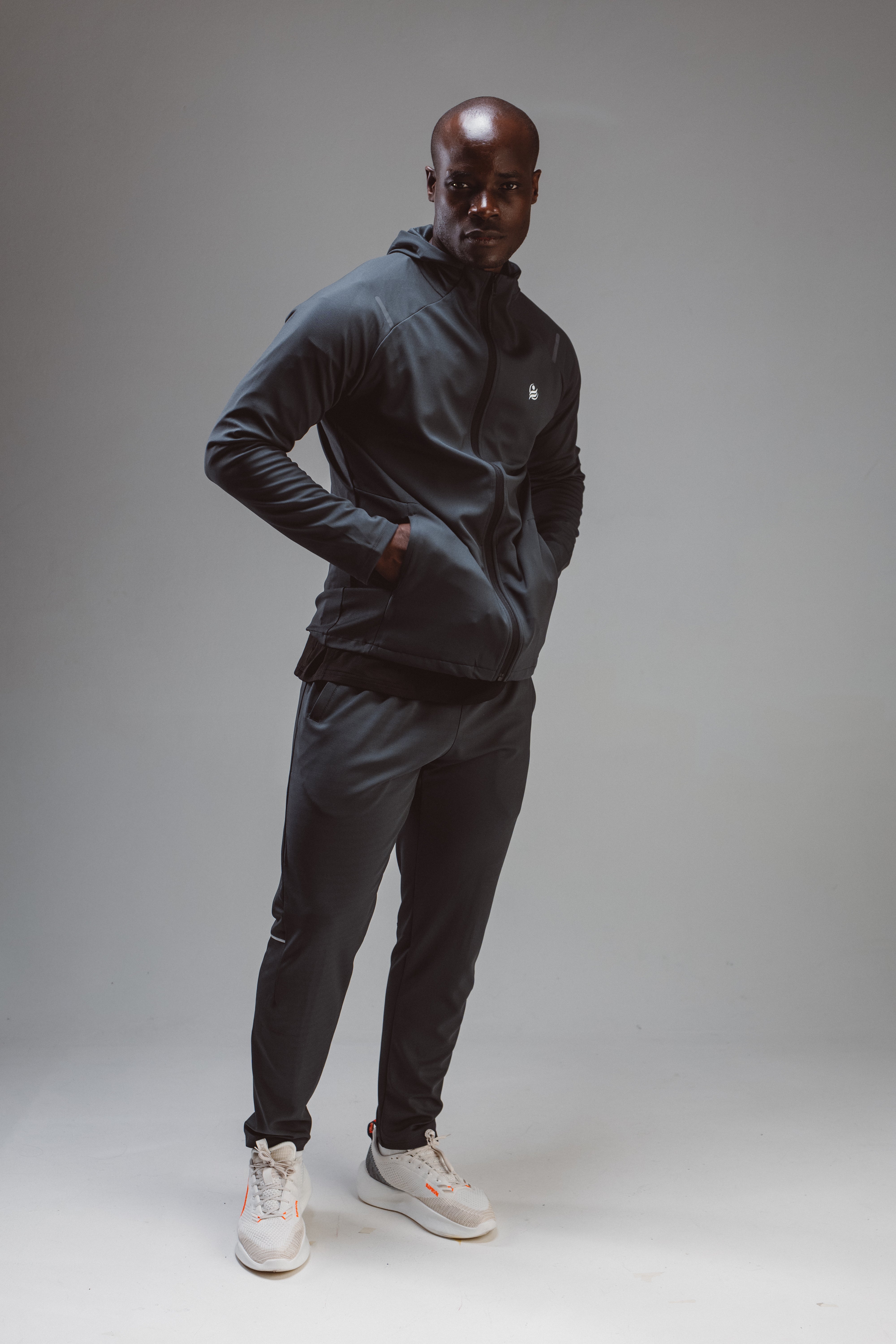 Men's 2 piece Elite Tracksuit - Gray Blue