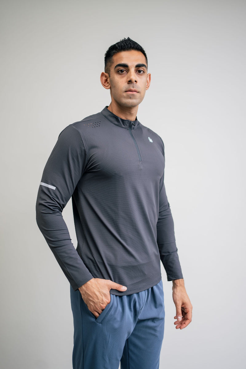 Men’s Quick Dry Quarter-Zip - Dark Gray