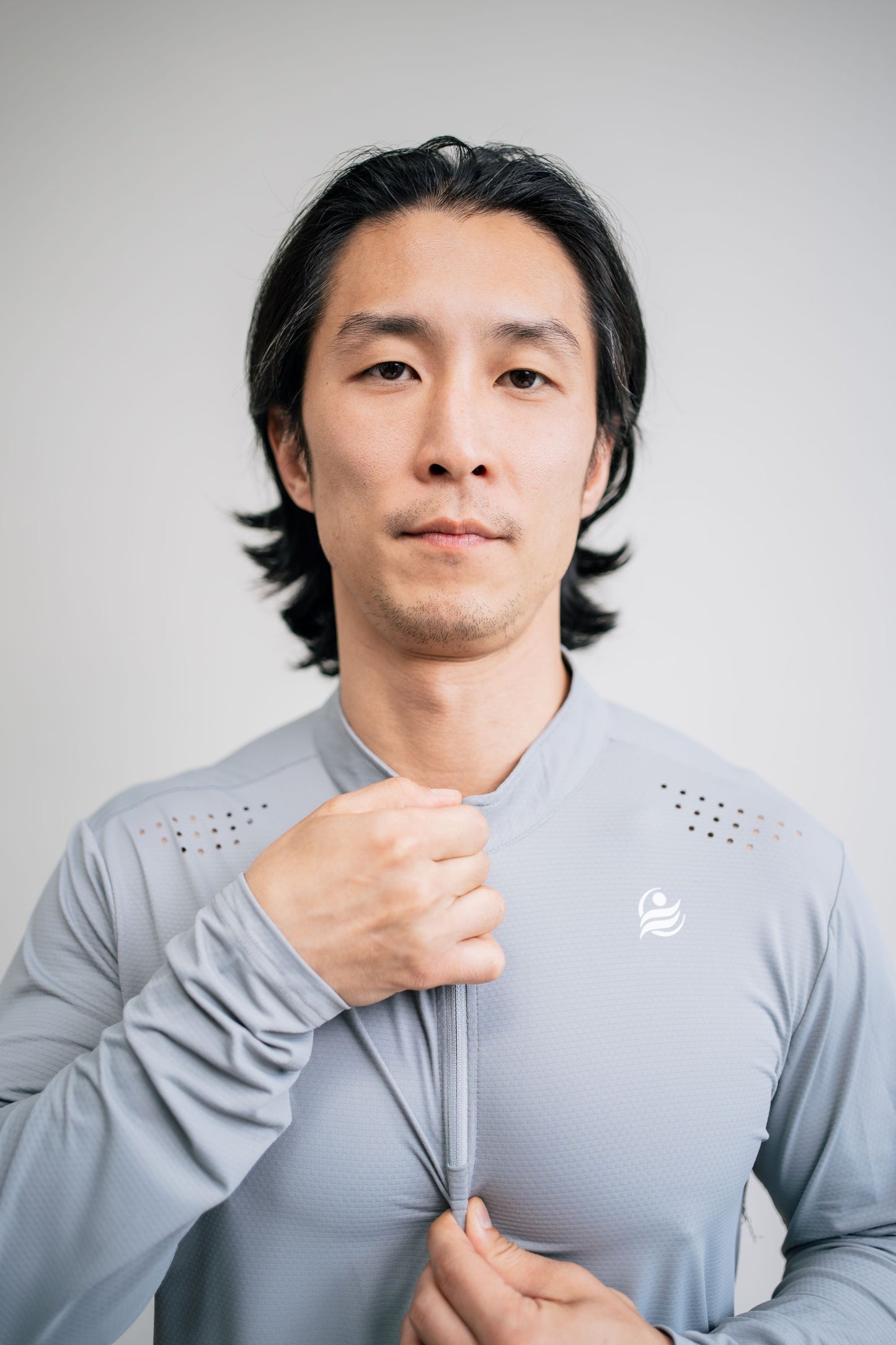 Men’s Quick Dry Quarter-Zip - Light Gray