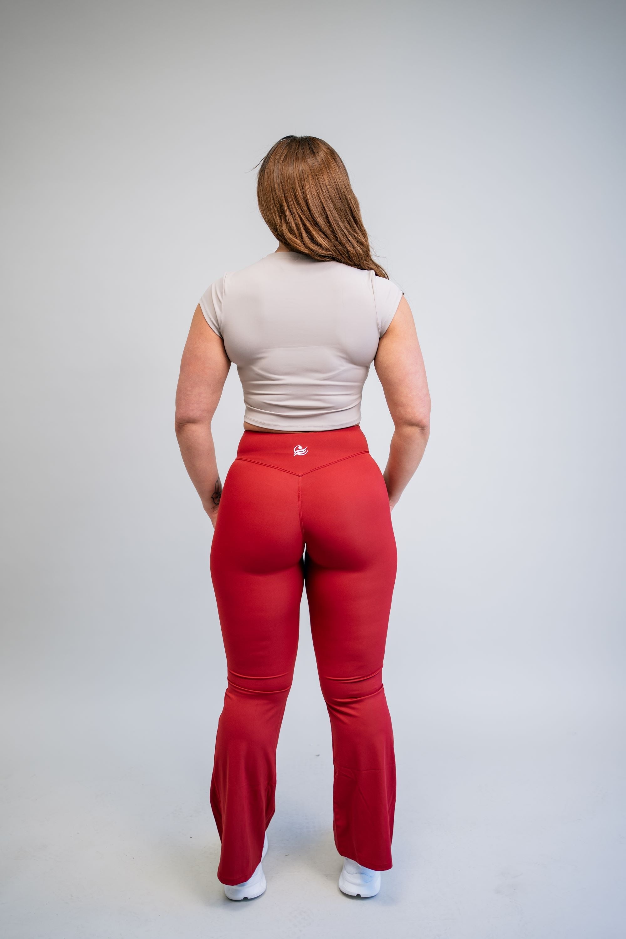 Scrunchy Flare Yoga Pants - Burgundy