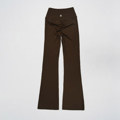 Scrunchy Flare Yoga Pants On the Go - Brown