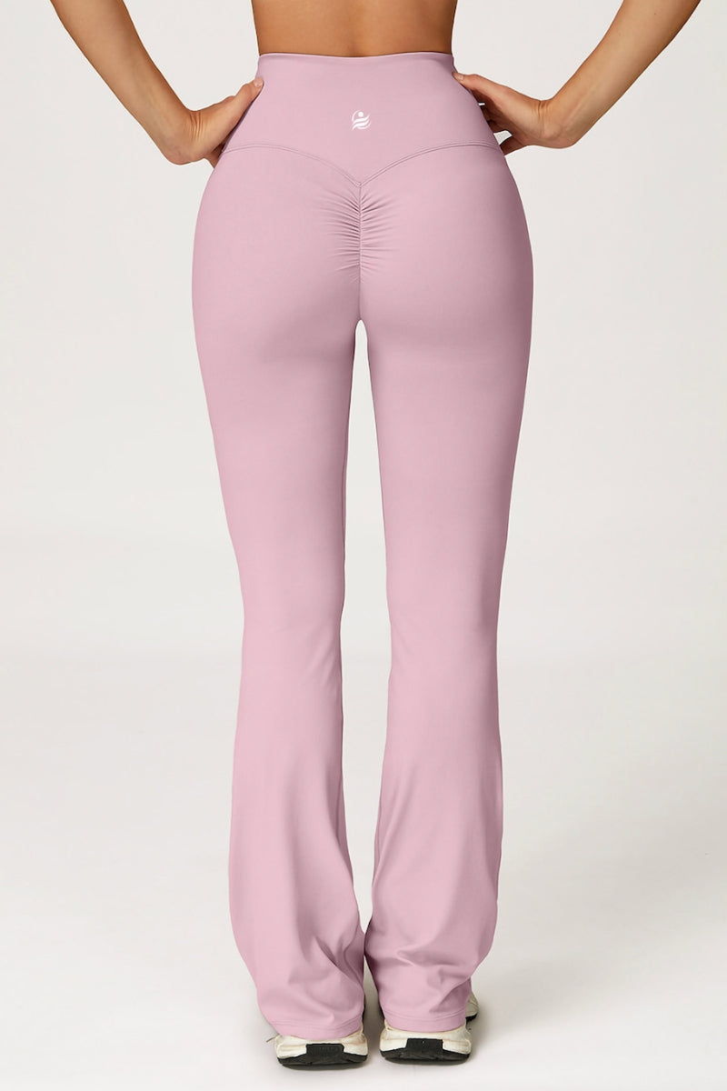 Scrunchy Flare Yoga Pants On the Go - Rose Purple