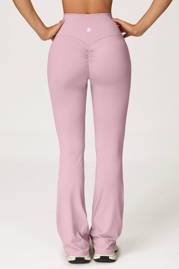 Scrunchy Flare Yoga Pants On the Go - Rose Purple
