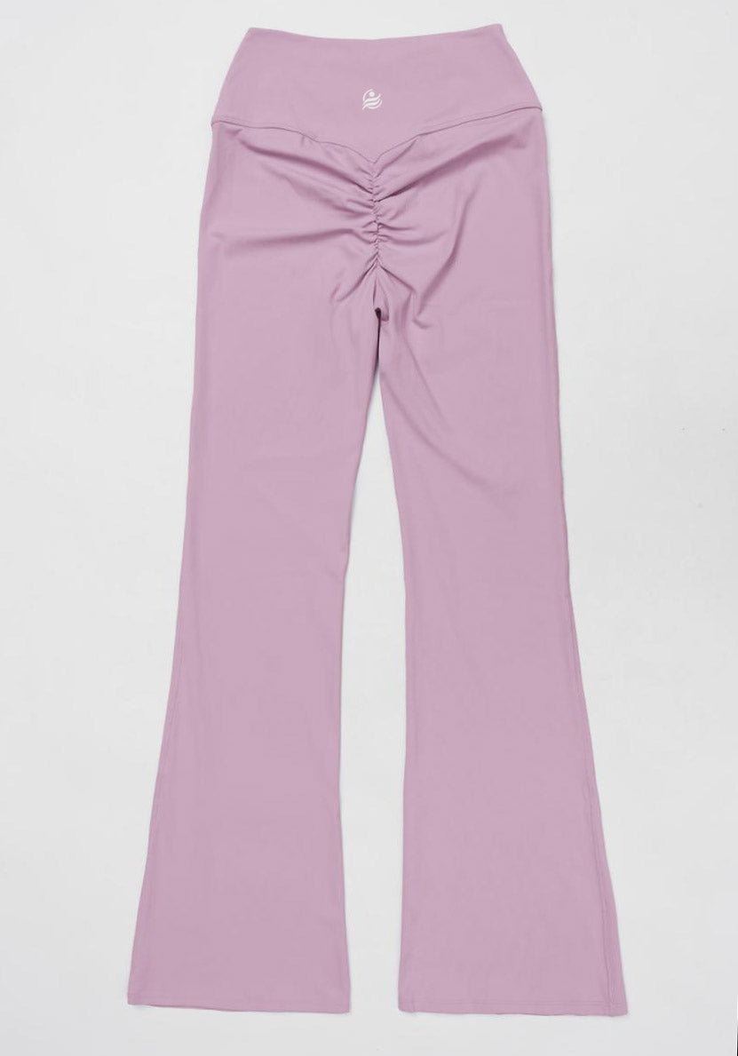 Scrunchy Flare Yoga Pants On the Go - Rose Purple