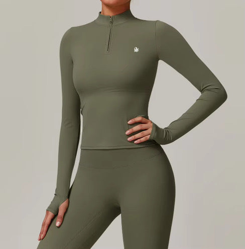 FTL Long Sleeve Yoga Set - Olive Green
