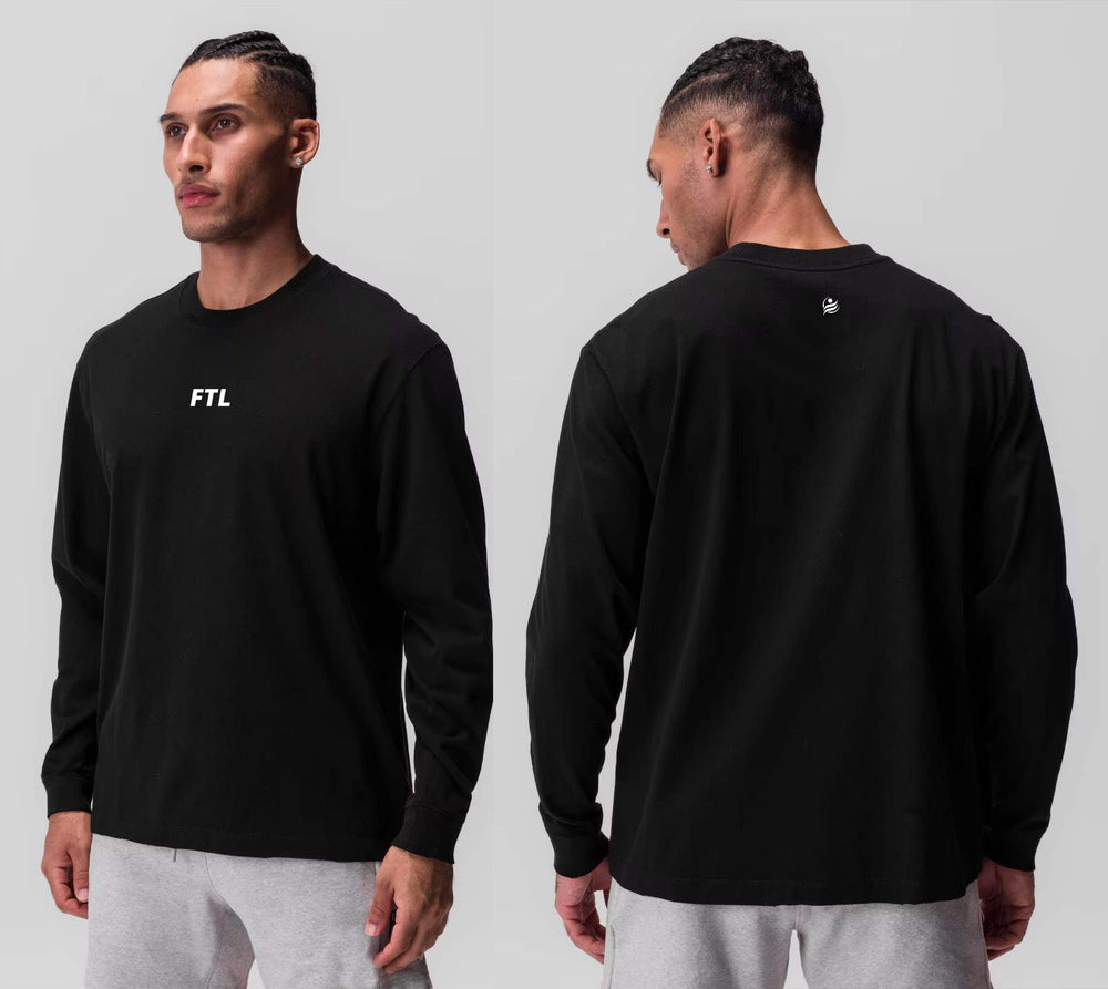 Long-Sleeve Active Wear cotton shirt - Black