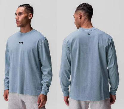 Long-Sleeve Active Wear cotton shirt - Light Blue