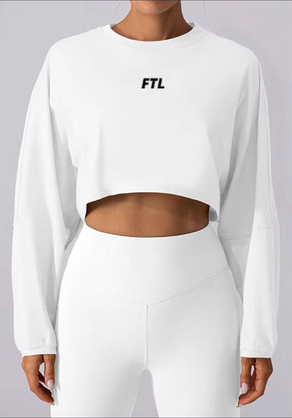 FTL Women's Cropped Long Sleeve - White