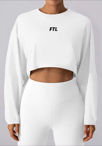 FTL Women's Cropped Long Sleeve - White