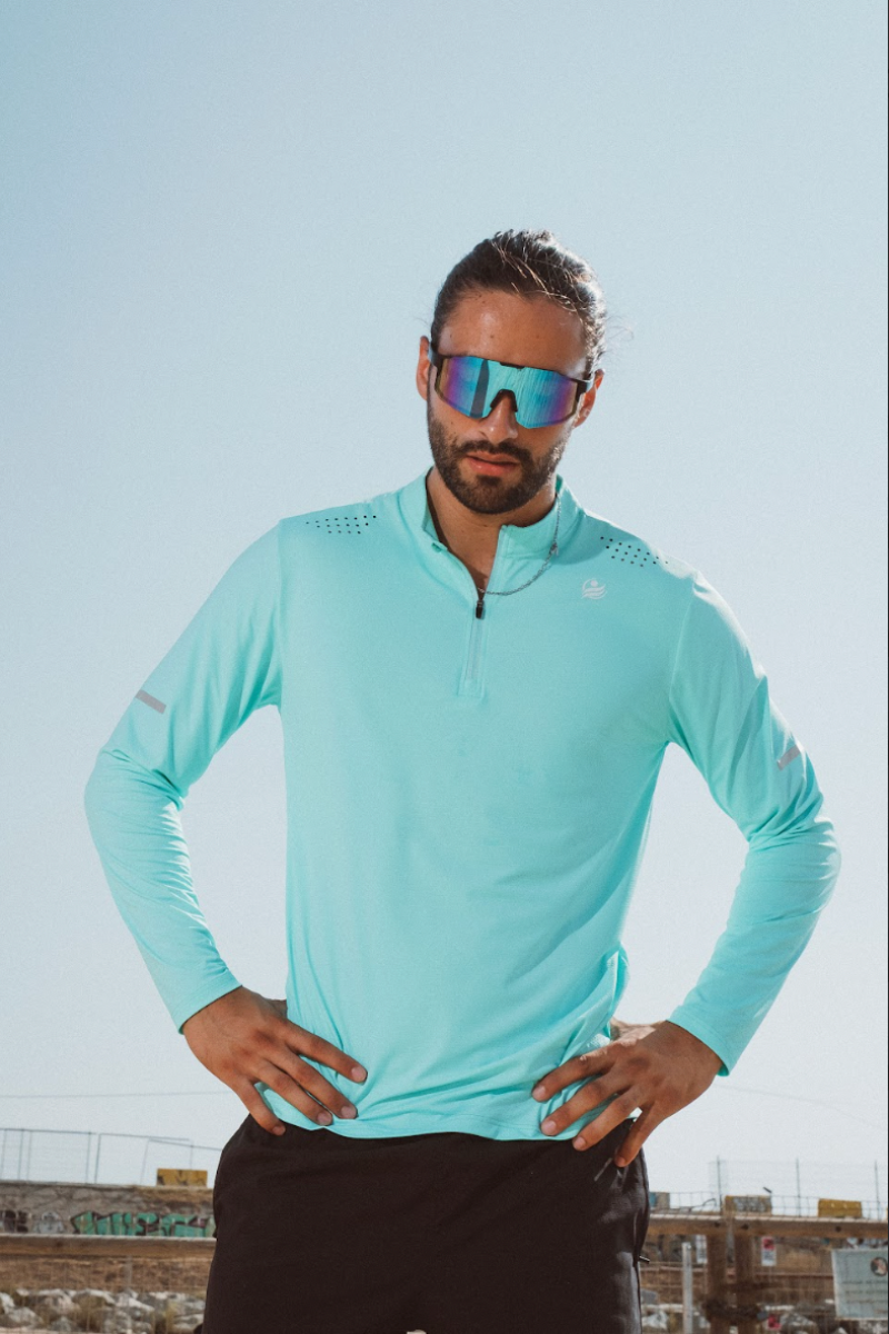 Men’s Quick Dry Quarter-Zip - Turquoise