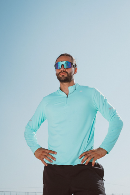 Men’s Quick Dry Quarter-Zip - Turquoise