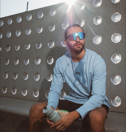 Long-Sleeve Active Wear cotton shirt - Light Blue