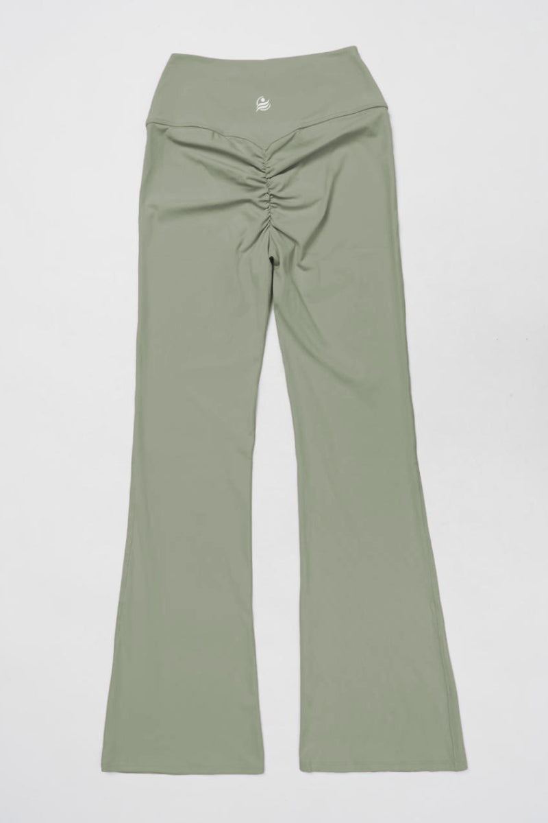 Scrunchy Flare Yoga Pants On the Go - Light Green