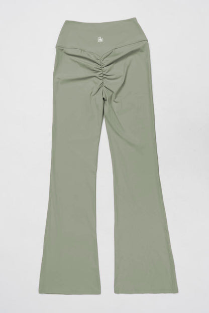 Scrunchy Flare Yoga Pants On the Go - Light Green