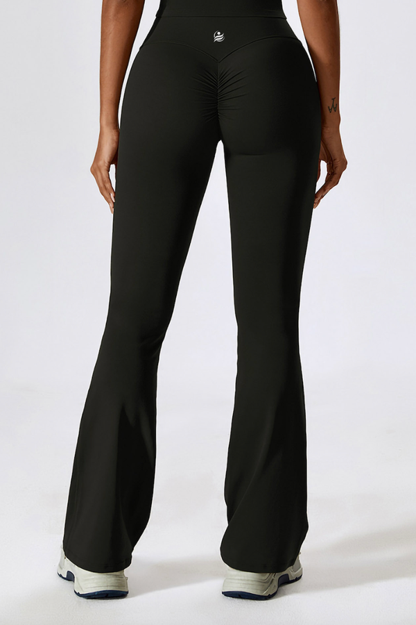 Scrunchy Flare Yoga Pants On the Go - Black