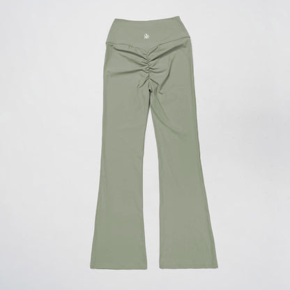 Scrunchy Flare Yoga Pants On the Go - Light Green