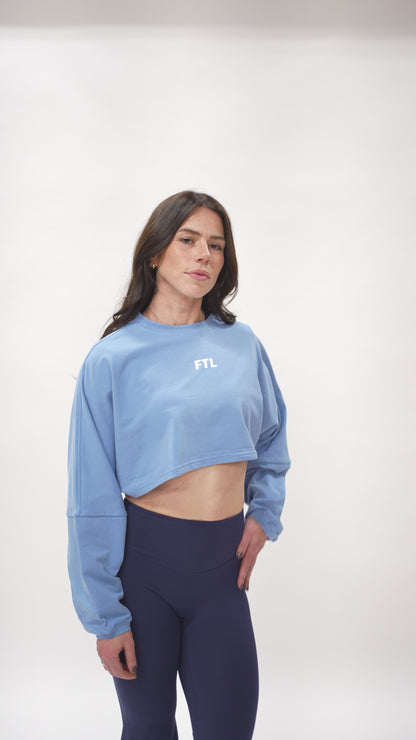 FTL Women's Cropped Long Sleeve - Blue