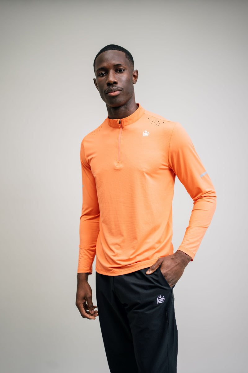 Men’s Quick Dry Quarter-Zip - Orange