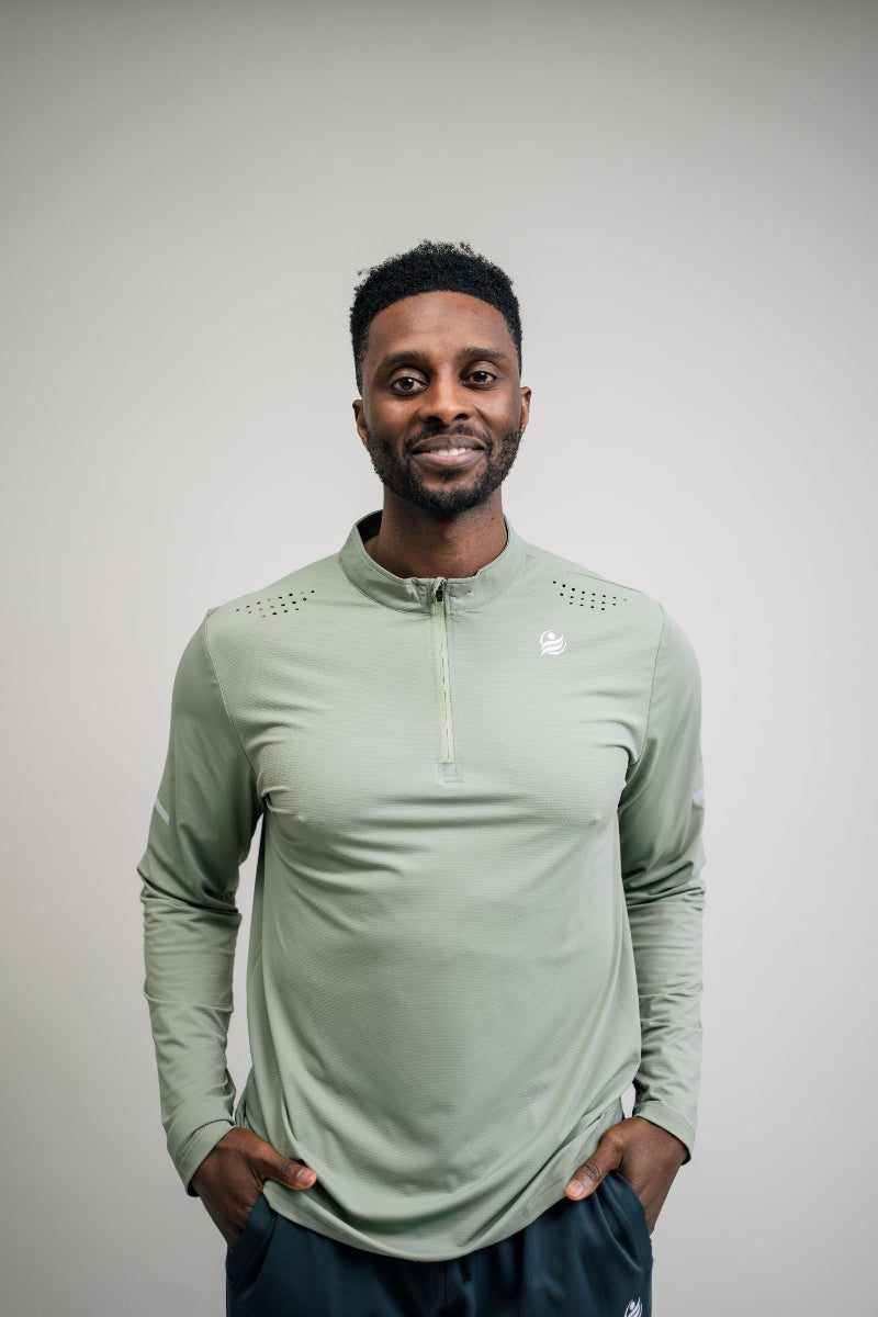 Men’s Quick Dry Quarter-Zip - Olive Green