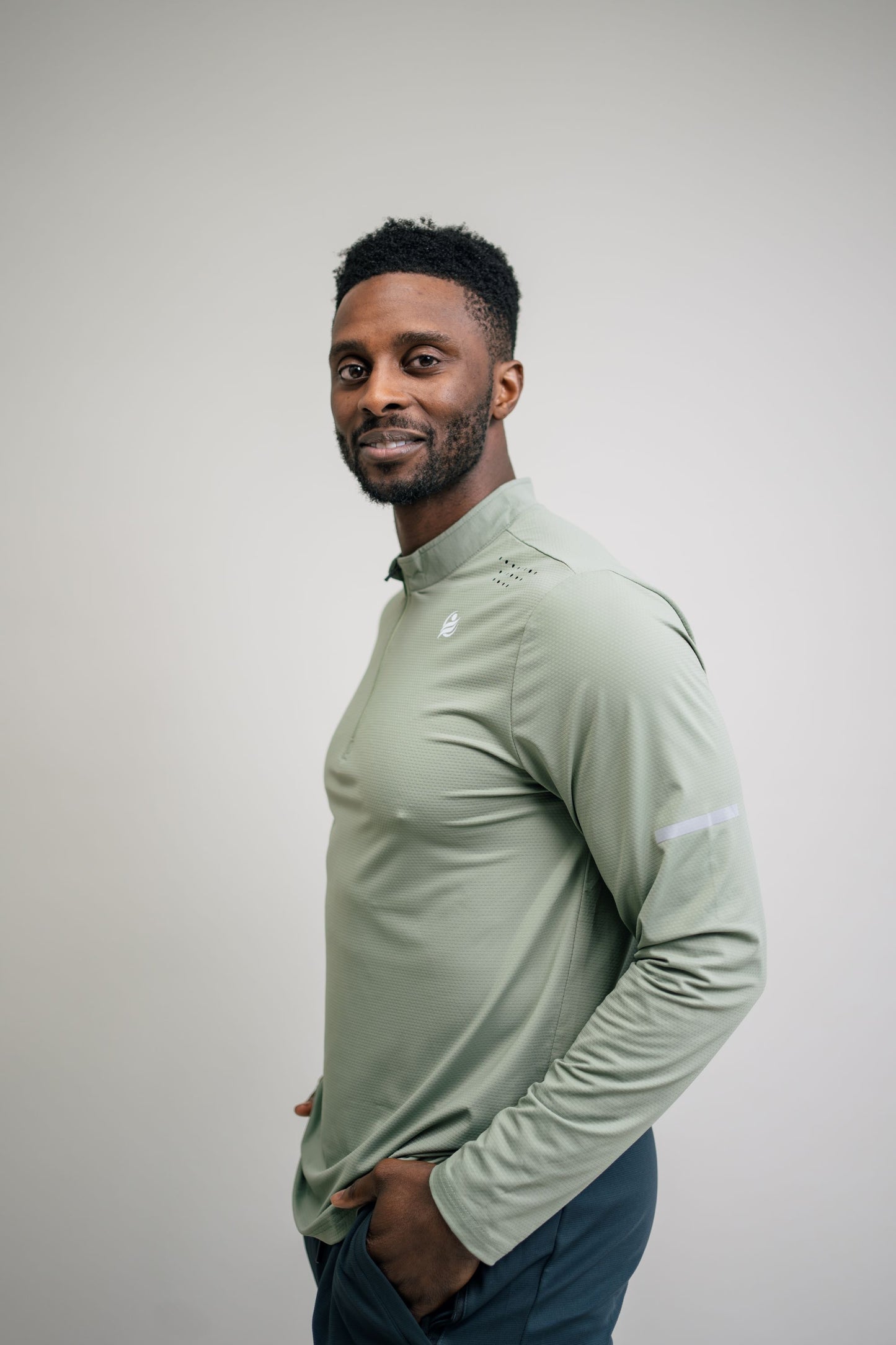 Men’s Quick Dry Quarter-Zip - Olive Green