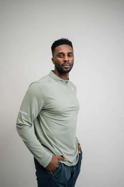 Men’s Quick Dry Quarter-Zip - Olive Green
