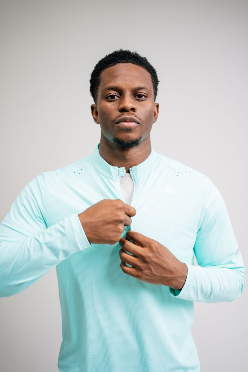 Men’s Quick Dry Quarter-Zip - Turquoise