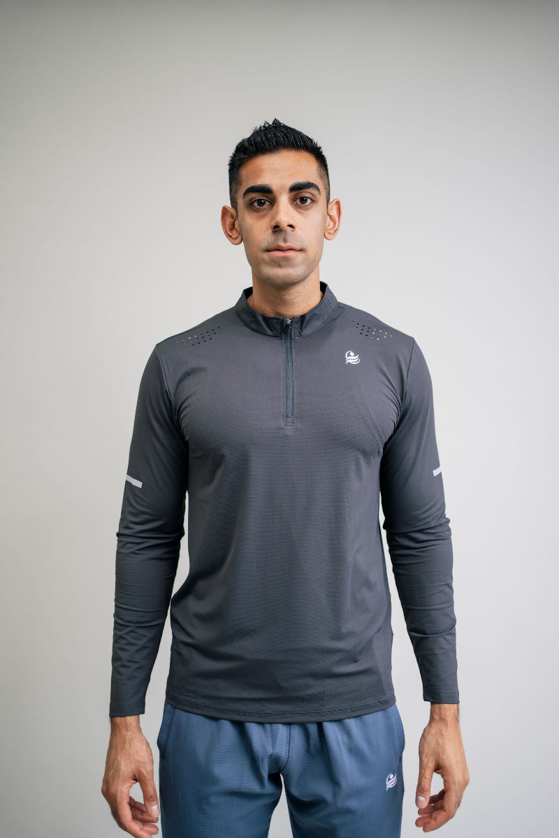 Men’s Quick Dry Quarter-Zip - Dark Gray