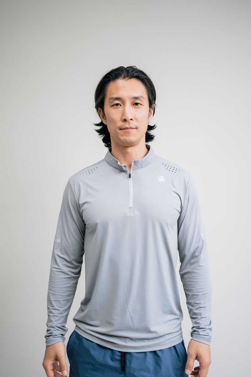 Men’s Quick Dry Quarter-Zip - Light Gray
