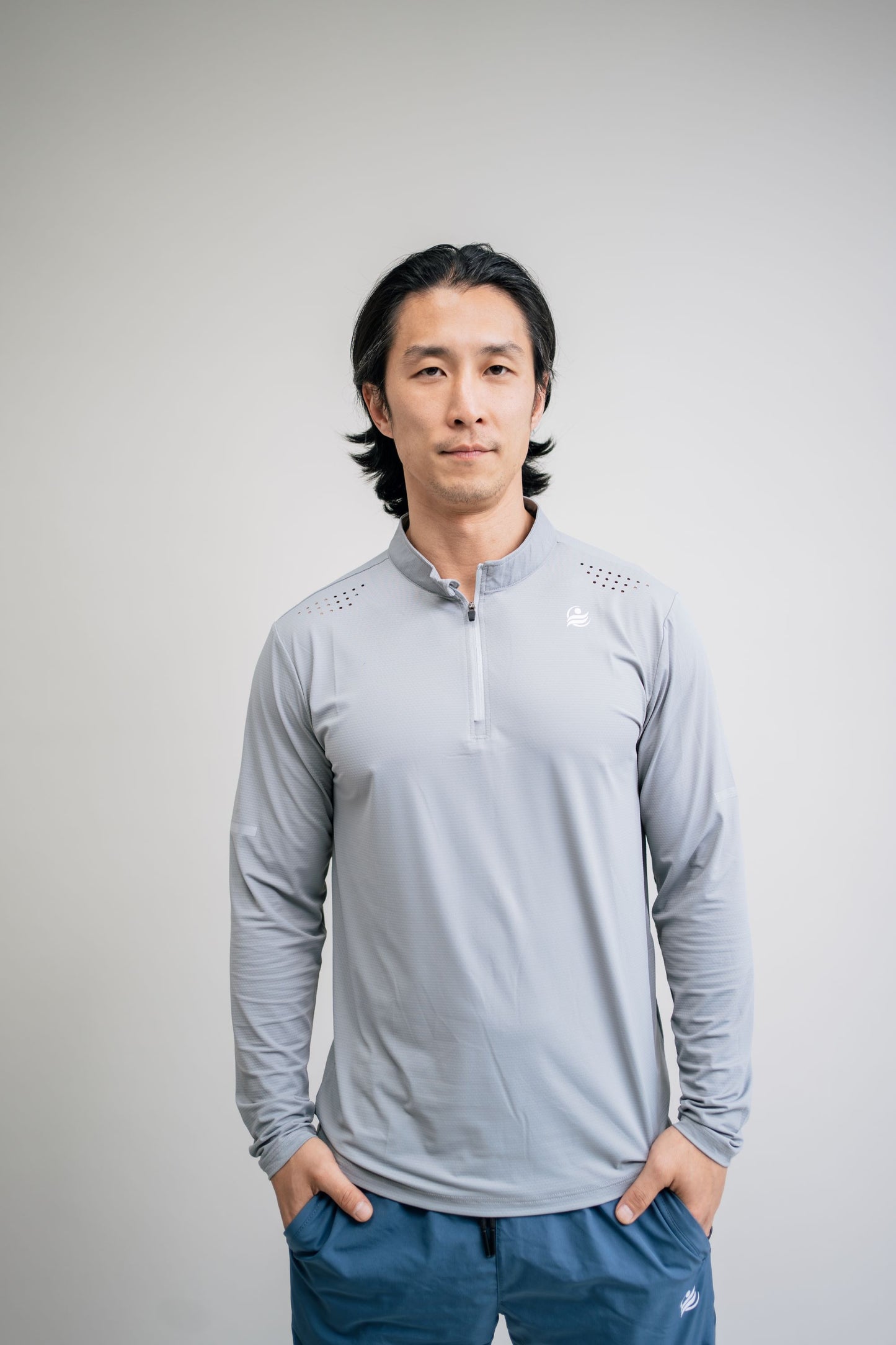 Men’s Quick Dry Quarter-Zip - Light Gray