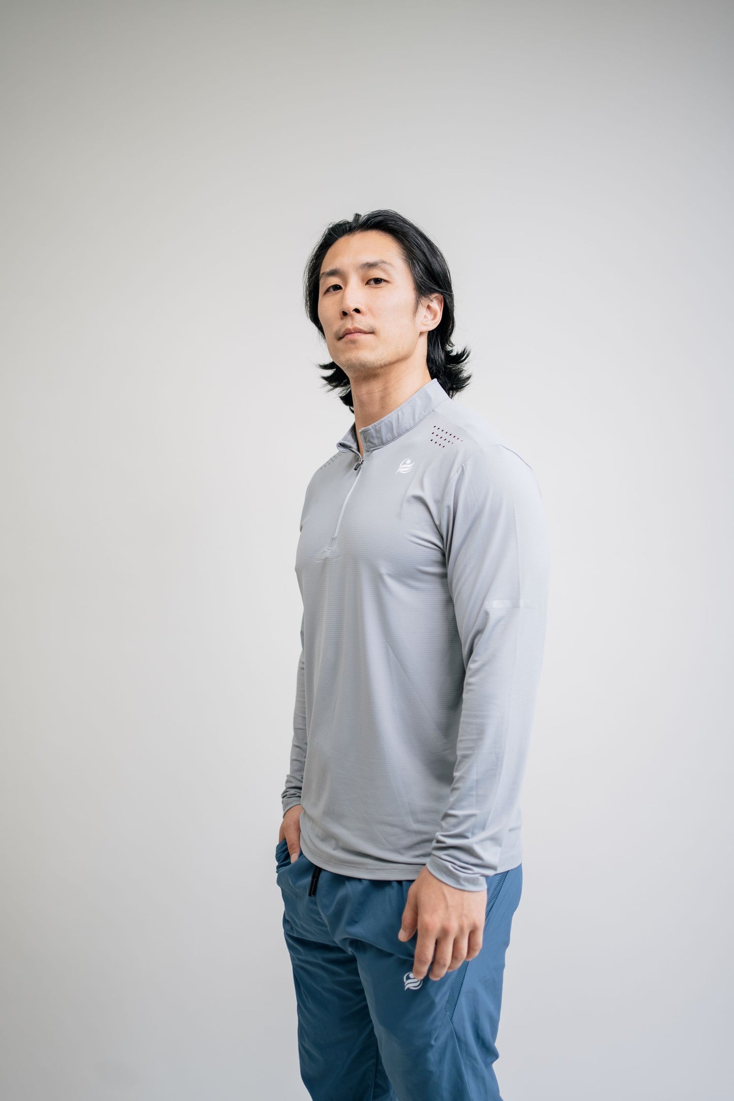 Men’s Quick Dry Quarter-Zip - Light Gray