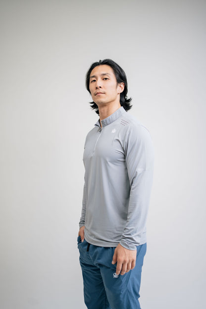 Men’s Quick Dry Quarter-Zip - Light Gray