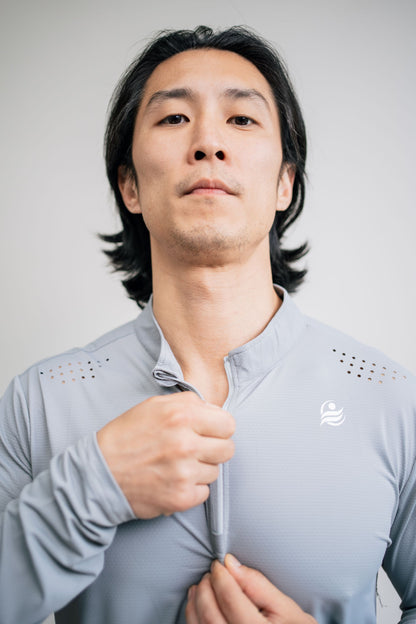 Men’s Quick Dry Quarter-Zip - Light Gray